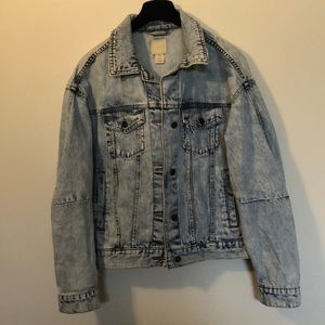 Oversized acid wash denim jacket